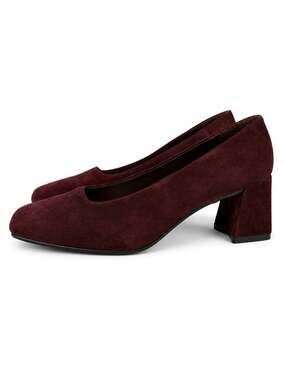 Mootsies Tootsies Collection Burgundy Suede Block Heel Pumps Size 7.5